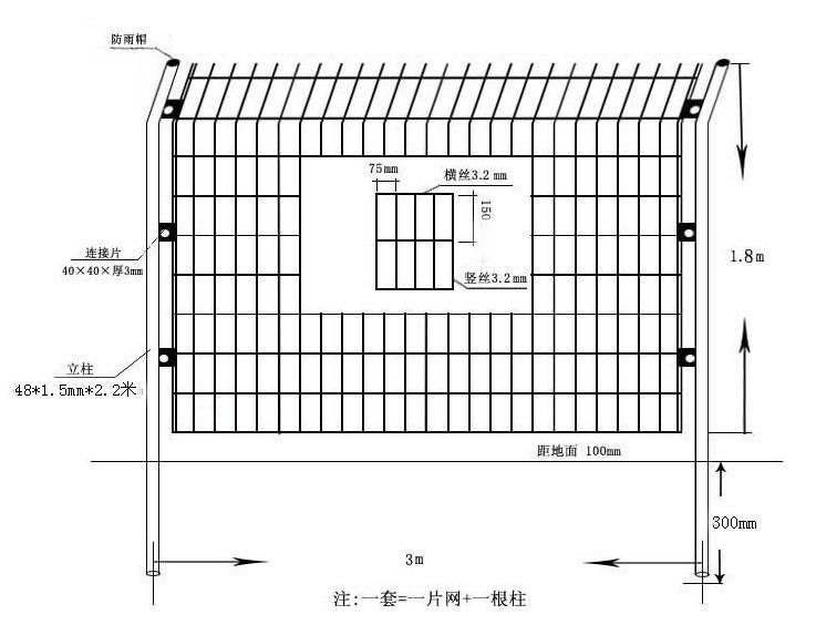 雙邊絲護(hù)欄網(wǎng)圖紙